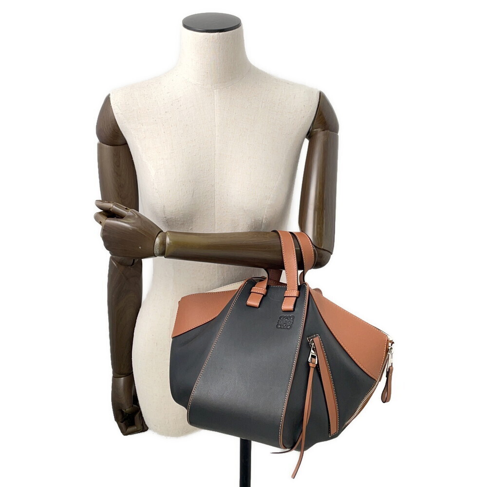 Loewe Hammock Calf Leather Handbag Black Brown Bag - Picture 4 of 12